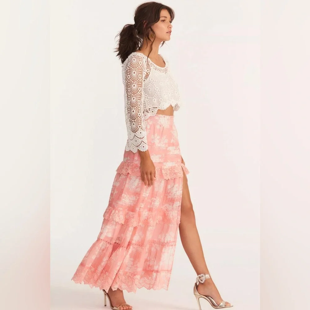NWT $595 LoveShackFancy Ariah Maxi Skirt